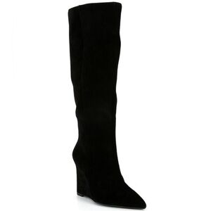 NEW Gianni Bini Gabor Black Suede Wedge Boots NWT